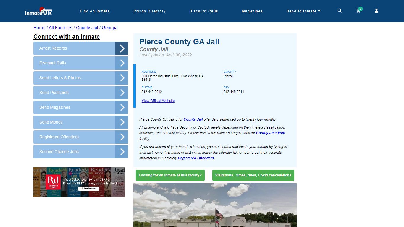 Pierce County GA Jail - Inmate Locator - Blackshear, GA